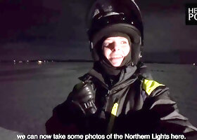 Northern lights and a HUGE CUMSHOT. Join us through Kiruna, SWEDEN (Lapland). VLOG