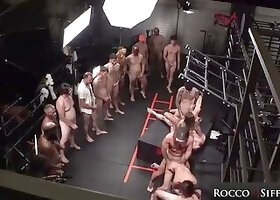 ROCCO SIFFREDI - Italian Sluts DP'd Before Cumswapping In Massive Group ORGY