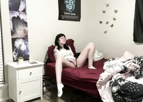 Amateur striptease and Solo masturbation