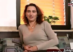 German woman is persuaded to spread her legs for money.