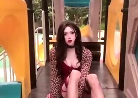 Public Anal Masturbation in the Park