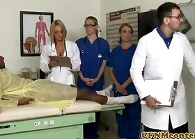 CFNM nurse Krissy Lynn group sex action
