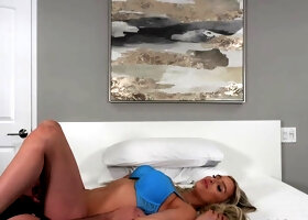 Blonde teen Vanessa Cage has hardcore sex in her bedroom