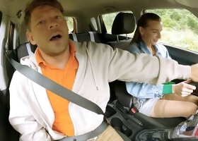 Driving lesson, deep throat