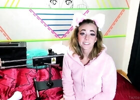Curly Blonde Teen Records Solo Dildo Masturbation More at